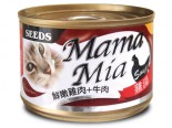 SEED BMA-03 MamaMia機能愛貓雞湯餐罐 - 鮮嫩雞肉+牛肉+牛磺酸 170g