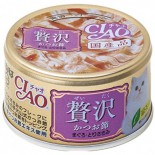 CIAO 贅沢 A-145 木魚片 吞拿魚+雞肉 貓罐頭 80g
