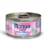 Monge 意大利狗罐頭 鮮味肉絲系列 雞肉+牛肉 95G x 24